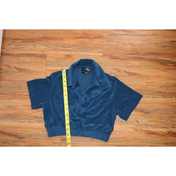 Carbon38 Micro Terry Cropped Top Daylight Navy -S - Picture 4 of 10
